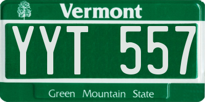 VT license plate YYT557