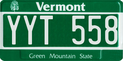 VT license plate YYT558