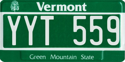 VT license plate YYT559