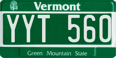 VT license plate YYT560