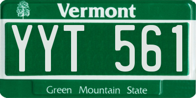 VT license plate YYT561