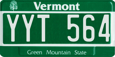 VT license plate YYT564