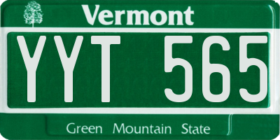 VT license plate YYT565