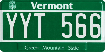 VT license plate YYT566