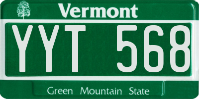 VT license plate YYT568