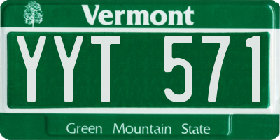VT license plate YYT571