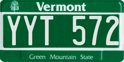 VT license plate YYT572