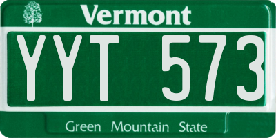 VT license plate YYT573