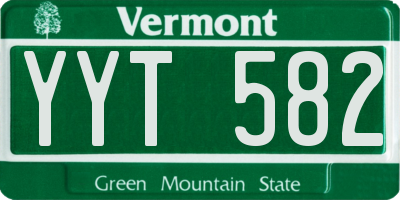 VT license plate YYT582