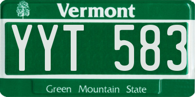 VT license plate YYT583