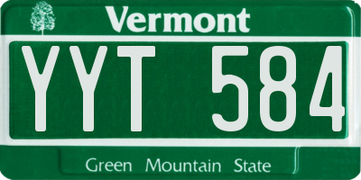 VT license plate YYT584