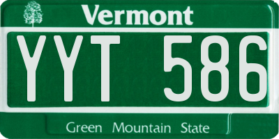 VT license plate YYT586