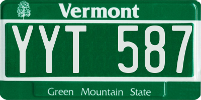 VT license plate YYT587