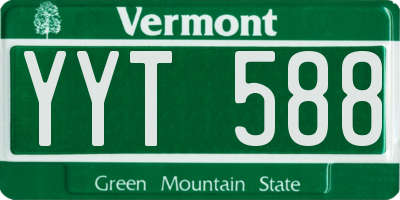 VT license plate YYT588
