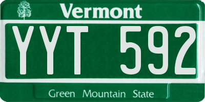 VT license plate YYT592