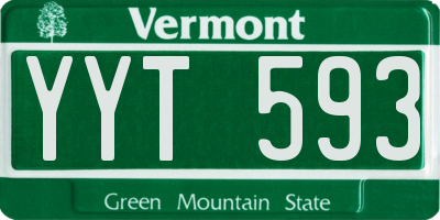 VT license plate YYT593