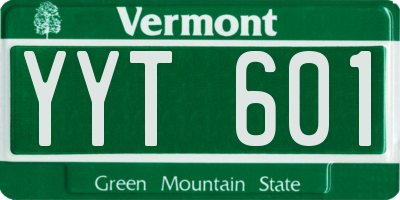 VT license plate YYT601