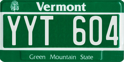 VT license plate YYT604