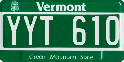 VT license plate YYT610