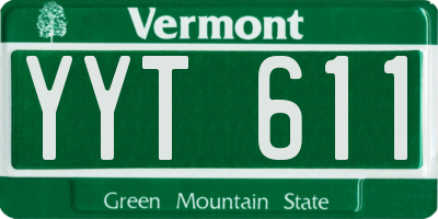 VT license plate YYT611