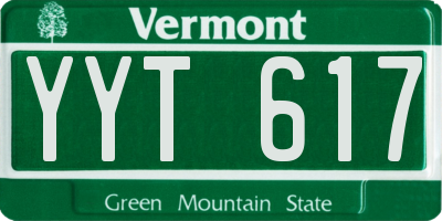 VT license plate YYT617