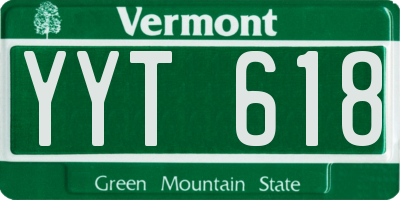 VT license plate YYT618