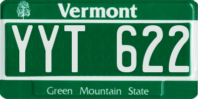 VT license plate YYT622