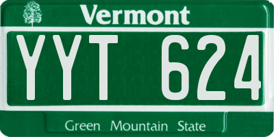 VT license plate YYT624