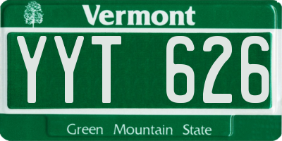 VT license plate YYT626
