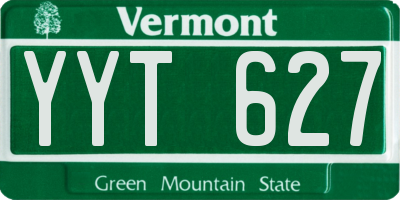 VT license plate YYT627