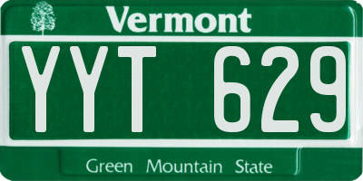 VT license plate YYT629