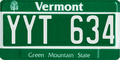 VT license plate YYT634