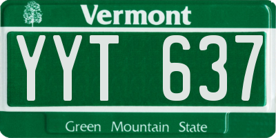 VT license plate YYT637