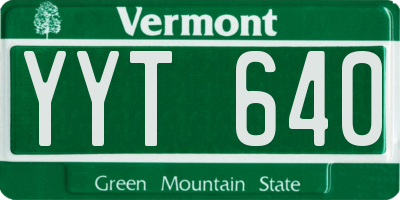 VT license plate YYT640