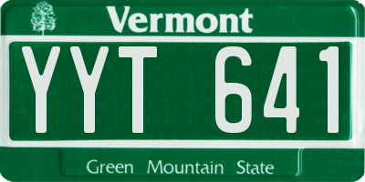 VT license plate YYT641
