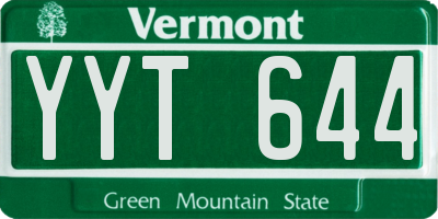 VT license plate YYT644