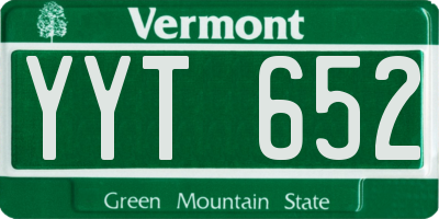 VT license plate YYT652