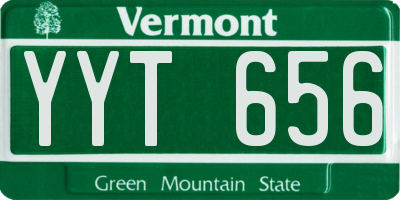 VT license plate YYT656