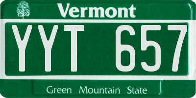 VT license plate YYT657