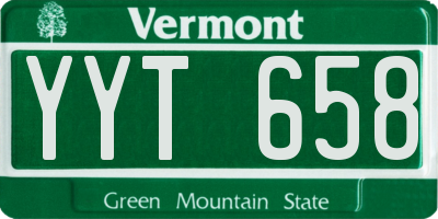 VT license plate YYT658