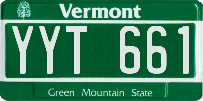 VT license plate YYT661