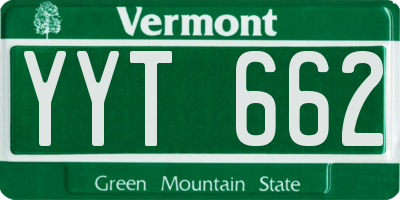 VT license plate YYT662