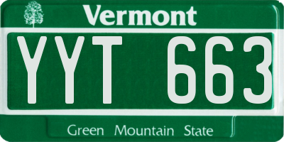VT license plate YYT663