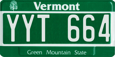 VT license plate YYT664
