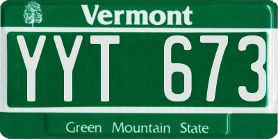 VT license plate YYT673