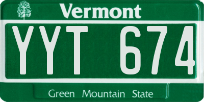 VT license plate YYT674
