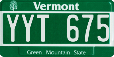 VT license plate YYT675