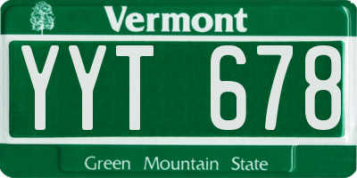 VT license plate YYT678