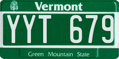VT license plate YYT679
