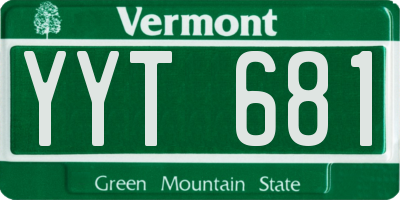 VT license plate YYT681